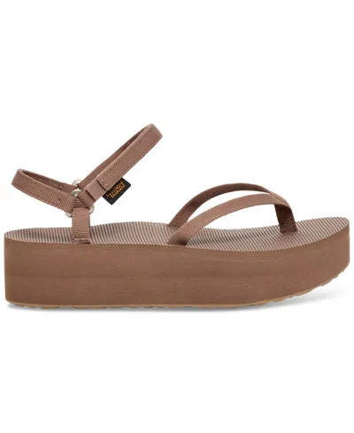 Teva Flatform Slim Sandals In Brown