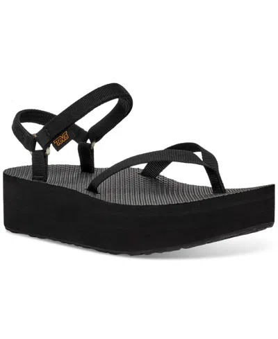 Teva Flatform Slim Sandals In Black