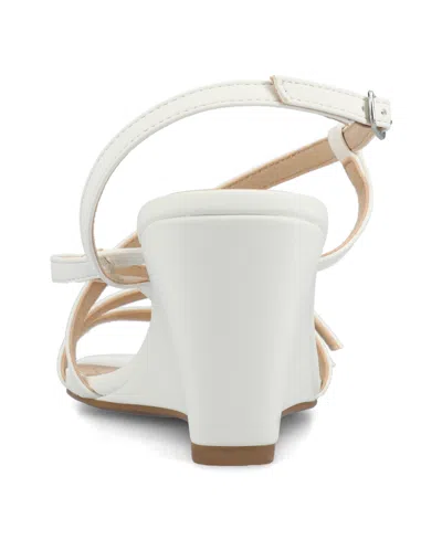 Journee Collection Journee Women's Clinne Wedge Sandals In White