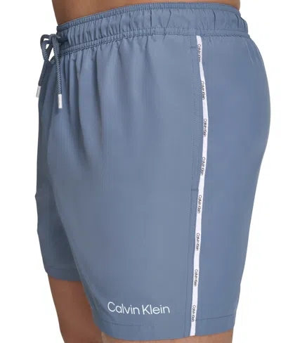 Calvin Klein Men's Floral Swimsuit In Dusty Blue