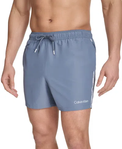 Calvin Klein Men's Floral Swimsuit In Dusty Blue