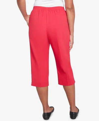 Alfred Dunner Women's Land Of The Free Star-studded Capri Pants In Red