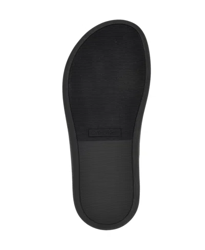 Calvin Klein Women's Pacen Woven Crisscross Flat Sandals In White