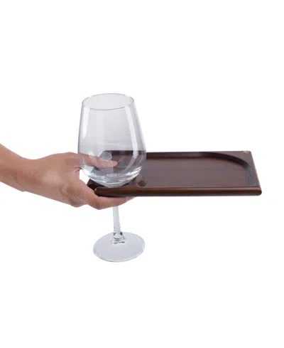 Toscana Rectangle Wine Appetizer Plates, Set Of 4 In Brown