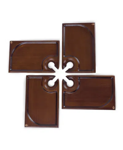 Toscana Rectangle Wine Appetizer Plates, Set Of 4 In Brown