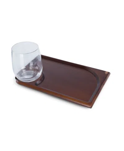 Toscana Rectangle Wine Appetizer Plates, Set Of 4 In Brown