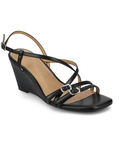Journee Collection Womens Clinne Wedge Sandals In Black