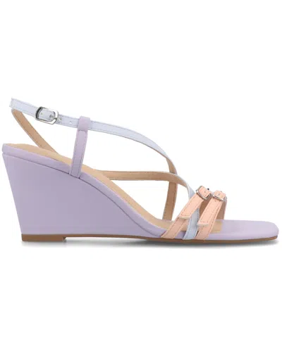 Journee Collection Journee Women's Clinne Wedge Sandals In Multi