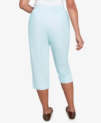 Alfred Dunner Women's St. Thomas Heat Set Embroidered Capri Pants In Neutral