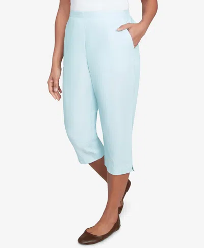 Alfred Dunner Women's St. Thomas Heat Set Embroidered Capri Pants In Neutral