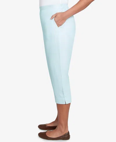 Alfred Dunner Women's St. Thomas Heat Set Embroidered Capri Pants In Neutral