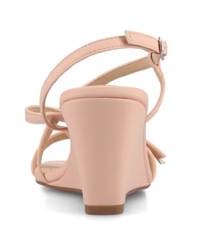 Journee Collection Journee Women's Clinne Wedge Sandals In Pink