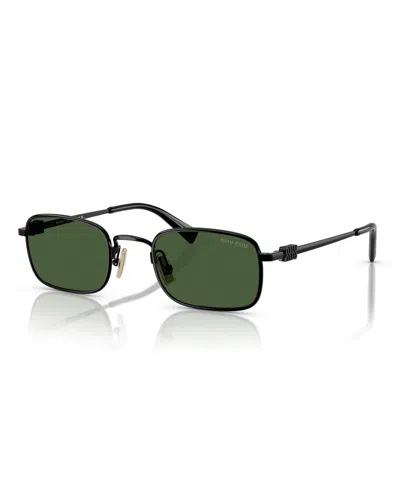 Miu Miu Womens Black Mu A53s Square-frame Metal Sunglasses In Black