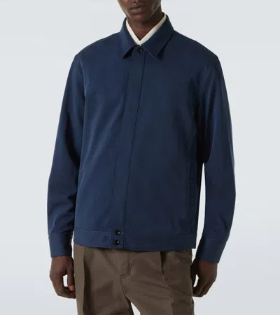 Brioni Silk Jacket In Blue
