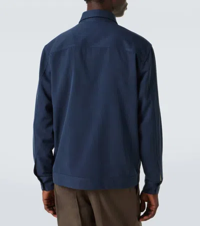 Brioni Silk Jacket In Blue