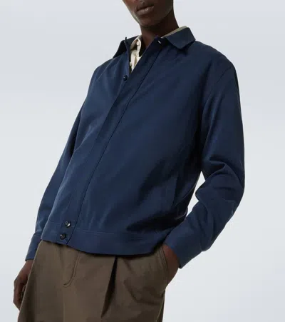 Brioni Silk Jacket In Blue