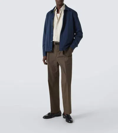 Brioni Silk Jacket In Blue