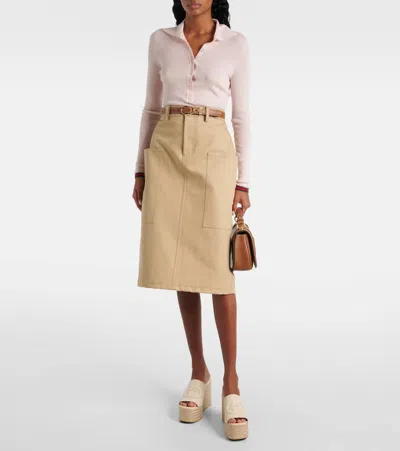 Gucci Gg Leather Espadrille Wedges In White