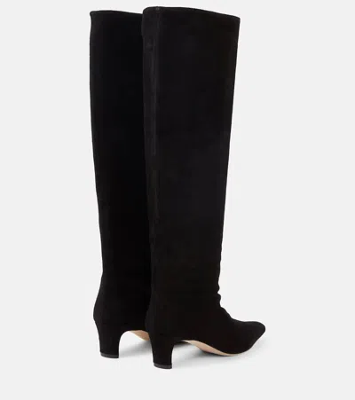Staud Wally Suede Knee-high Boots In Black
