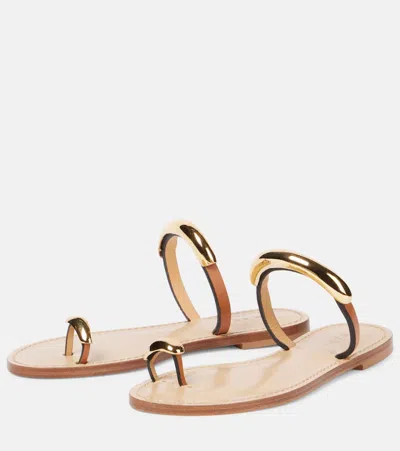 Amanu Exclusive Samburu 24k Gold-plated Leather Sandals In Gold