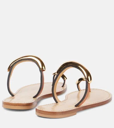 Amanu Exclusive Samburu 24k Gold-plated Leather Sandals In Gold