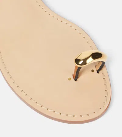 Amanu Exclusive Samburu 24k Gold-plated Leather Sandals In Gold