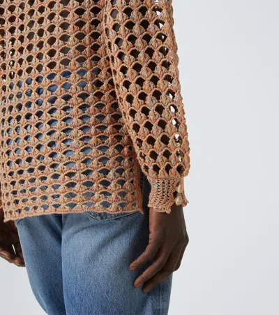 Valentino Garavani Multicolor Crochet Sweater In Nude