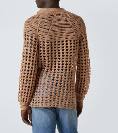 Valentino Garavani Multicolor Crochet Sweater In Nude