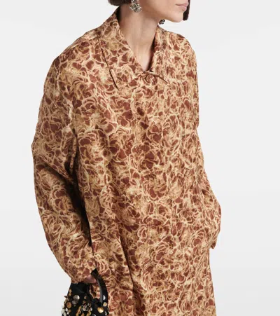 Dries Van Noten Leopard-print Coat In Brown