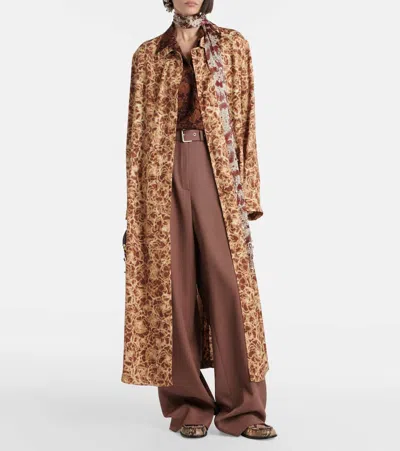Dries Van Noten Leopard-print Coat In Brown