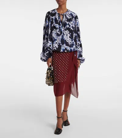 Dries Van Noten Printed Blouse In White
