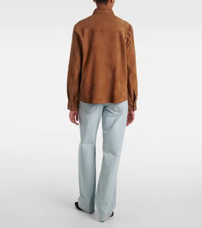 Nour Hammour Jude Suede Shirt In Black