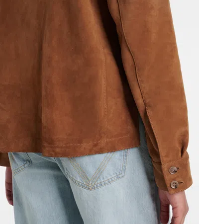 Nour Hammour Jude Suede Shirt In Black