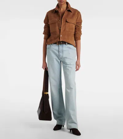 Nour Hammour Jude Suede Shirt In Black