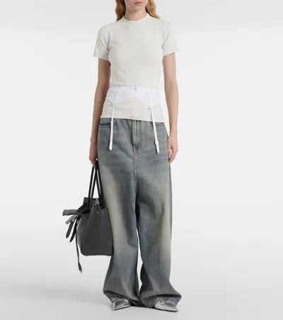 Balenciaga Chalk Stretch Cotton T-shirt In White