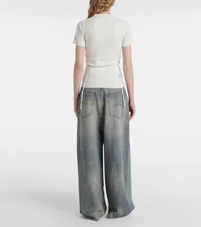 Balenciaga Chalk Stretch Cotton T-shirt In White