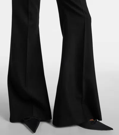 Balenciaga Women Flared Trousers In Black Flowing Viscose