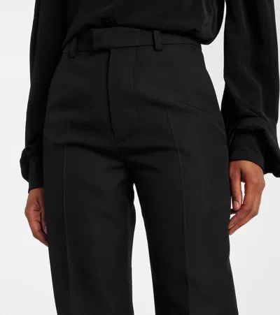 Balenciaga Women Flared Trousers In Black Flowing Viscose