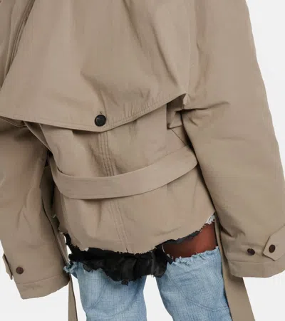 Balenciaga Raincoats With Belted Waist And Detachable Strap In Beige