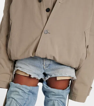 Balenciaga Raincoats With Belted Waist And Detachable Strap In Beige