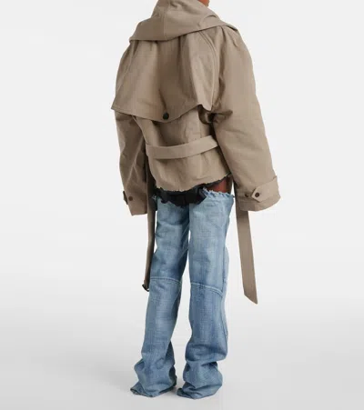 Balenciaga Raincoats With Belted Waist And Detachable Strap In Beige