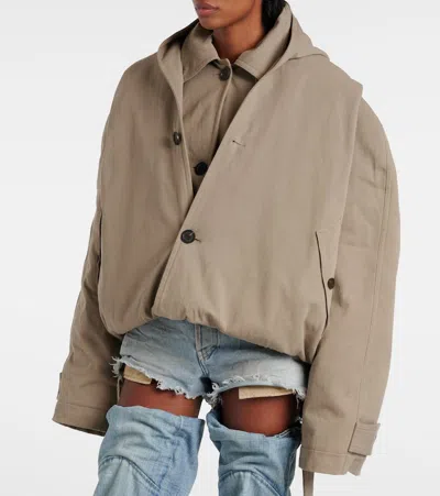Balenciaga Raincoats With Belted Waist And Detachable Strap In Beige