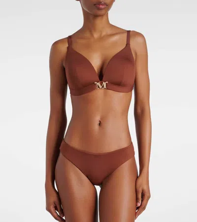 Max Mara Abelia Bikini Top In Brown