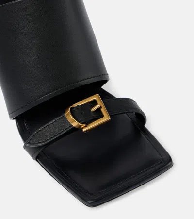 Balenciaga Bel Air Leather Sandals In Black