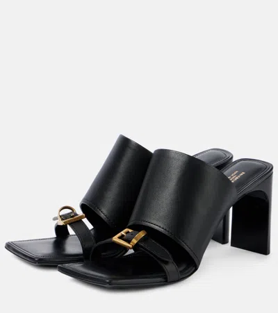 Balenciaga Bel Air Leather Sandals In Black