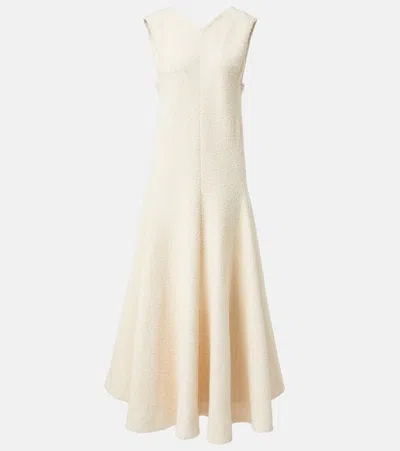 Khaite Mellie Open-back Sleeveless A-line Maxi Dress In Natural