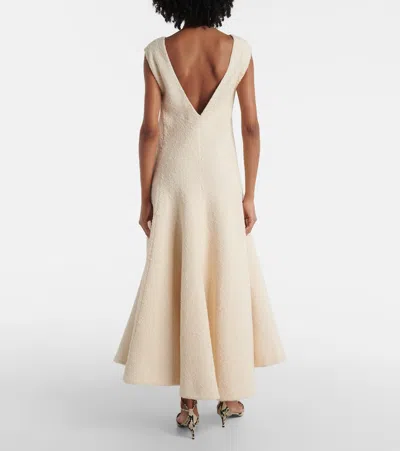 Khaite Mellie Open-back Sleeveless A-line Maxi Dress In Natural