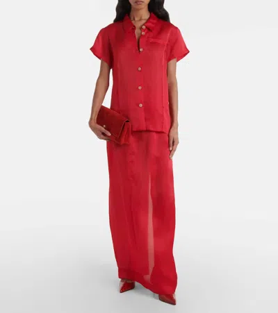 Khaite Keefe Silk Shirt In Red