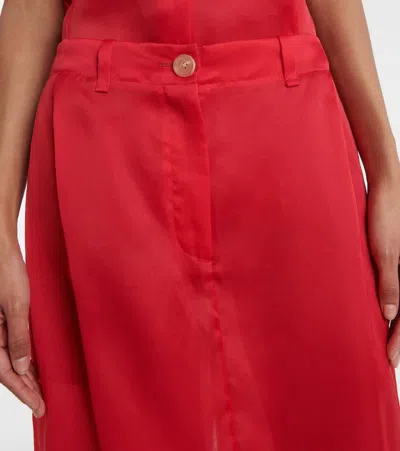 Khaite Lucian Maxi Skirt In Red