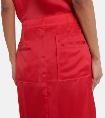 Khaite Lucian Maxi Skirt In Red